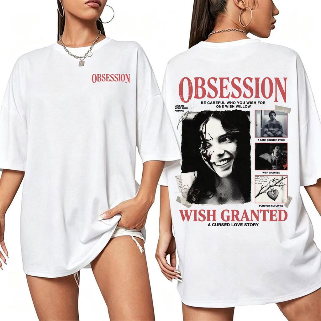 Obsession Horror 2026 Movie Tshirts Hot Sale One Wish Willow Graphic T Shirts Unisexs Clothing Fashion Retro Short Sleeve T Shirt