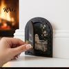 Decorative Halloween Fireplace Accent Cute Ghost Door Ornaments, Vintage Miniature Decoration, Retro Arched Tabletop Decor 3 Layer Openable