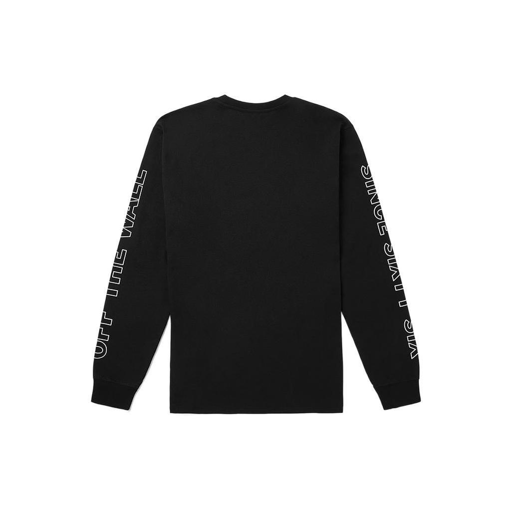 Vans Футболка с круглым вырезом и длинным рукавом с принтом букв, мужская, черная VN0A48BIBLK