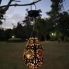 Outdoor Lantern IP44 Waterproof Light-control Hollowed-out Iron Art Solar Powered Decorative Projection Light Lamp for Yard