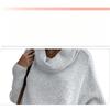 High Neck Women's Solid Color Knitted Sweater Fashion Pullover Lantern Loose Long Sleeve Casual Sweater
