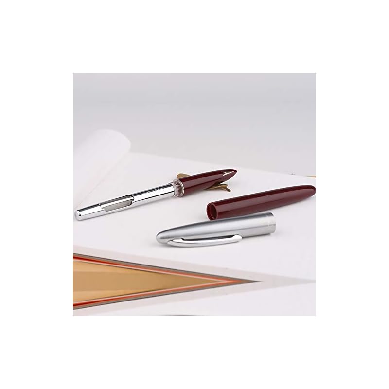 Lanxivi 3-Piece Genuine Hero 329 Fountain Pen with Fine Nib, Gold Arrow Pattern, and Stainless Steel Cap