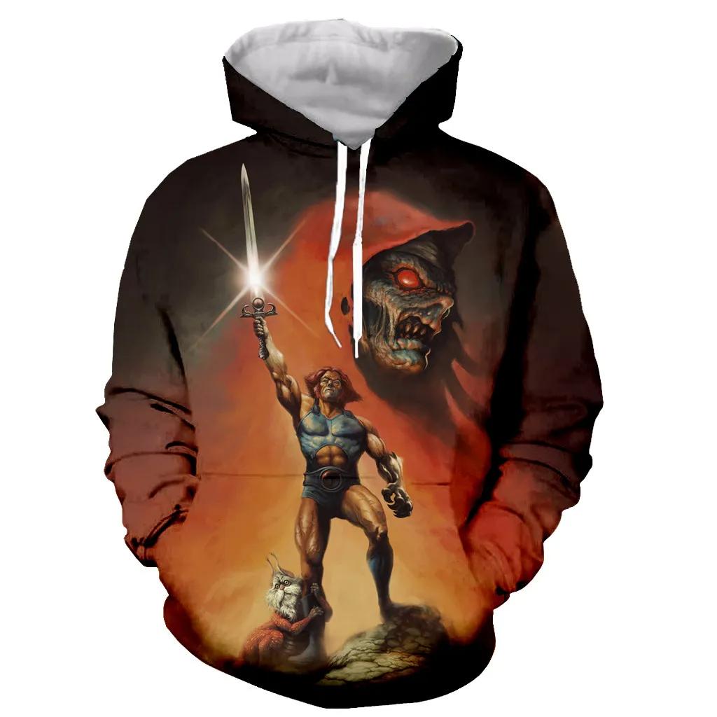 Толстовка с капюшоном Thundercats Sweetshirt 3D Print для мужчин/женщин с длинным рукавом, модная мужская модная детская толстовка с капюшоном Y2K, одежда унисекс