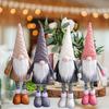 Christmas Gnome Plush Faceless Doll with Retractable Spring Legs Christmas Decorations For Home Desktop Ornament New Year Gift
