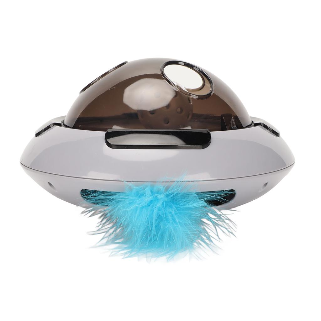 Cat Electric Feather Toy Low Noise Boredom Relief Flying Saucer Shape Interactive Funny Cat Toy for Exercise Training