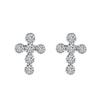 Ювелирные изделия S925 Стерлинговое серебро Серьги Серьги-крестики Серьги с цирконами 4A