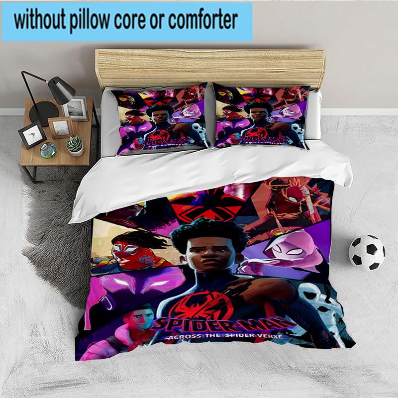 Into The Spider-verse 3PCS Bedding set,Ideal for 1pc Duvet Cover And 2pcs Pillowcases Perfect for Fan gift,Ideal for Bedroom, Dormitory