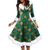 Женское модное повседневное платье с v-образным вырезом и рождественским принтом для вечеринки с длинными рукавами