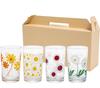 ADERIA Adelia Retro Glass Tumbler Cup 200ml 4 Pattern Assorted Special Craft Box Made In Japan [Medium / / Set]
