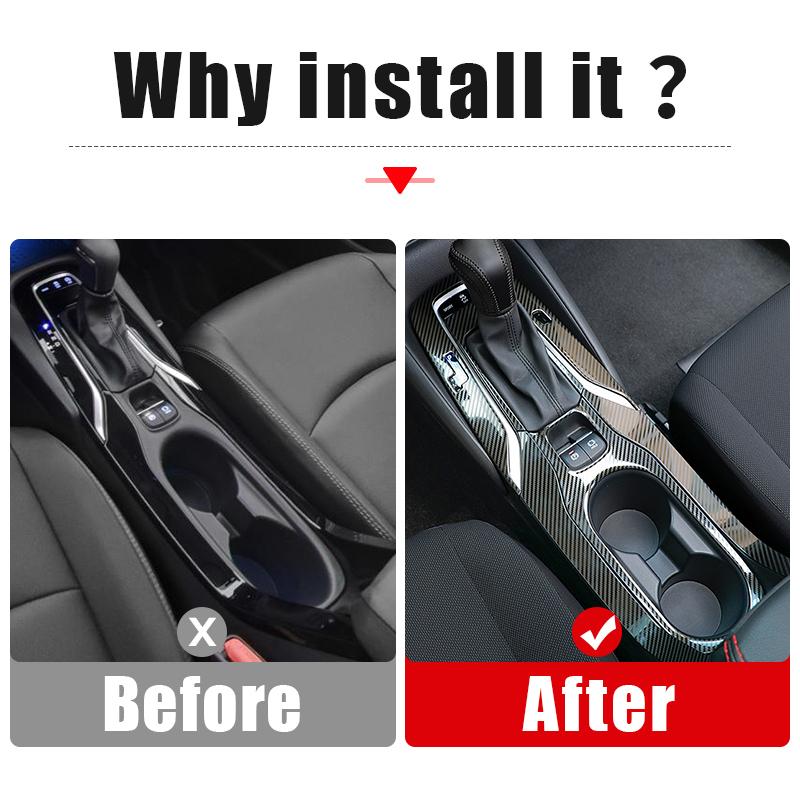 For Toyota Corolla Cross XG10    2024 2025 Stainless Car Central Console Water Cup Gear Shift Panel Cover Stickers