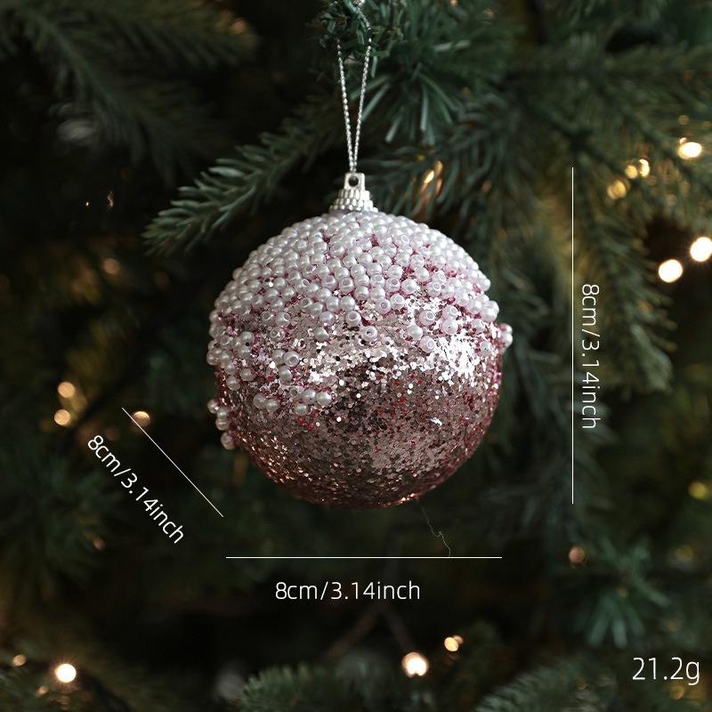 Christmas Tree Ornaments Glitter Ball Reindeer Snowflake Pendants Xmas Tree Decorations  New Year Party Decor Navidad