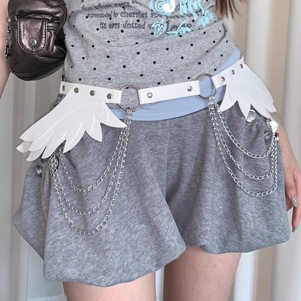 Punk Angel Wings Waist Belt Adjustable Hip Chain Women's Waist Chains for Party Costume