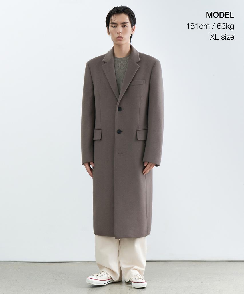 Musinsa Standard Cashmere Blend Masculine Chesterfield Long Coat [Taupe]