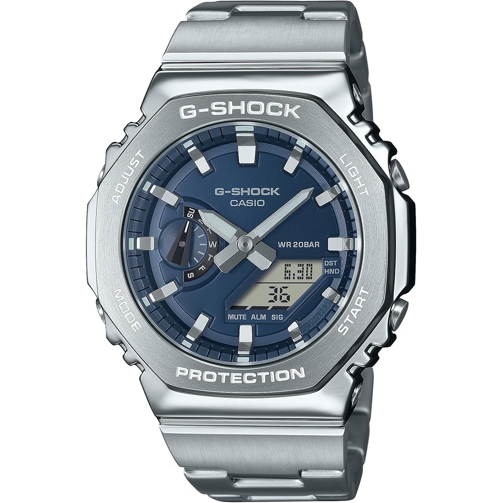 Casio G-Shock GM-2110D-2BJF Men's Metal Bezel Band Watch Silver