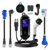 Portable Type-2 EV Charger Wall Auto Recognition 16A/32A 3.5KW/7KW 5M Single-Phase  With LCD Display Bluetooth WIFI APP Control