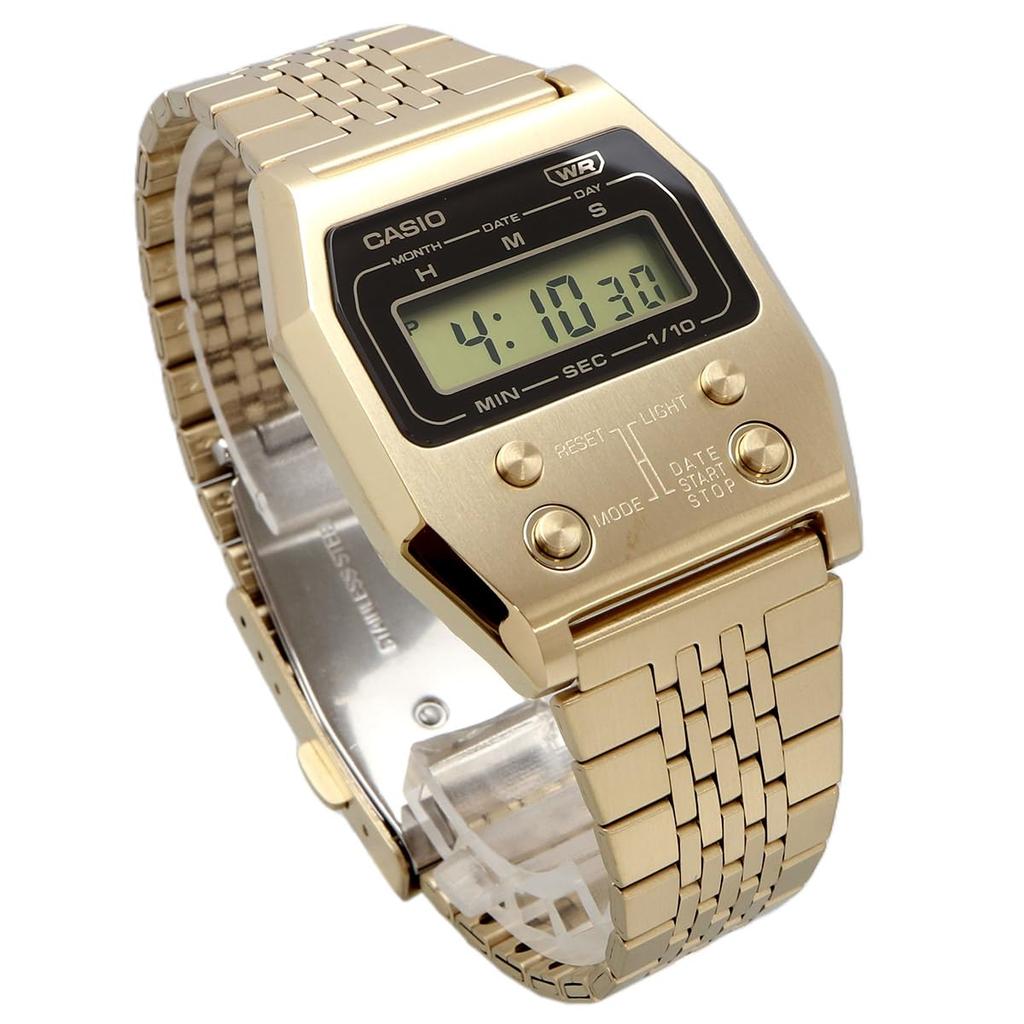 Casio Digital Watch, Vintage Series, Reproduction Design, A1100G-5, Unisex, Gold, Overseas Model [Parallel Import]