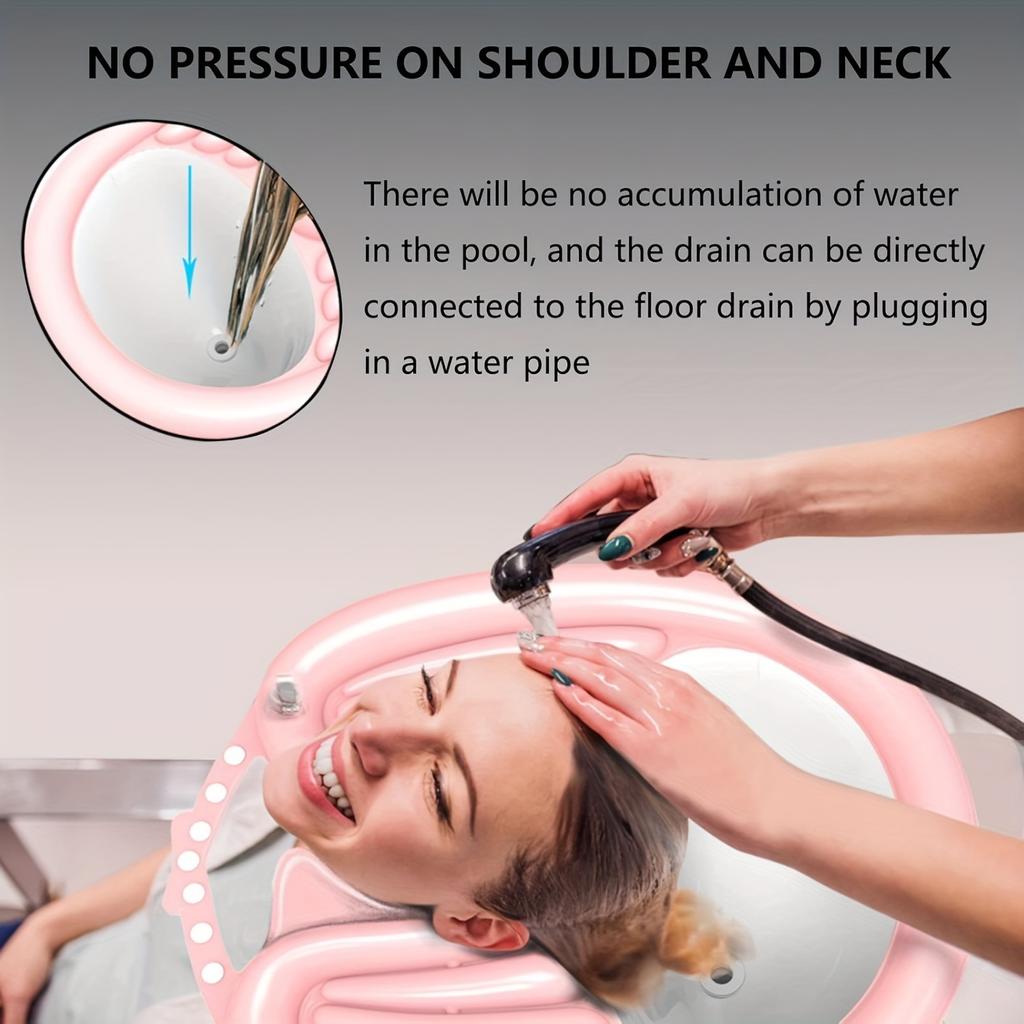 Портативный домашний вспомогательный уход для пациентов, прикованных к постели инвалидов, взрослых, умывальник для волос, сливная трубка из ПВХ, надувная раковина для шампуня