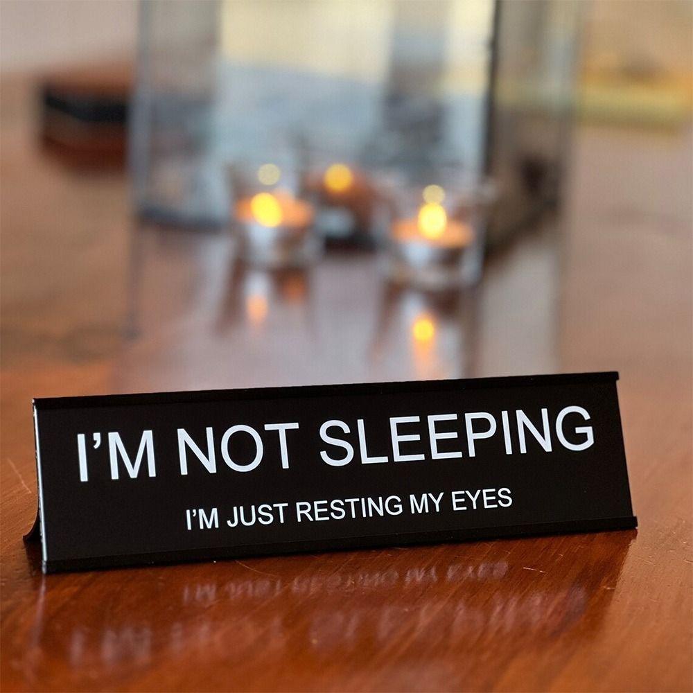 Creative Black Office Decor Sign Aluminium Alloy Lightweight Seating Sign Table Decoration Desk Sign Coworker Gift