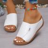 Fashion Plus Size 2025 Summer Light Women’s Open Toe Slippers Sewing Casual Outdoor Wedges Sandals for Comfortable Daily Beach Slippers