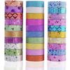 Eclet Pack Of 36Pcs Colorful Decorative Adhesive Glitter Tape Rolls, Color Tape, Designer Tape, Decorative Material Set
