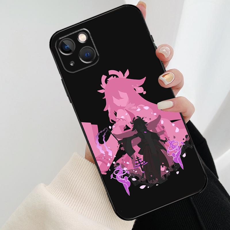 Чехол для телефона Yae Miko Genshin Impact для iPhone 17 Pro Max 14 13 12 11 15 16 Pro Max mini 16 15 Plus 16e 17 Air