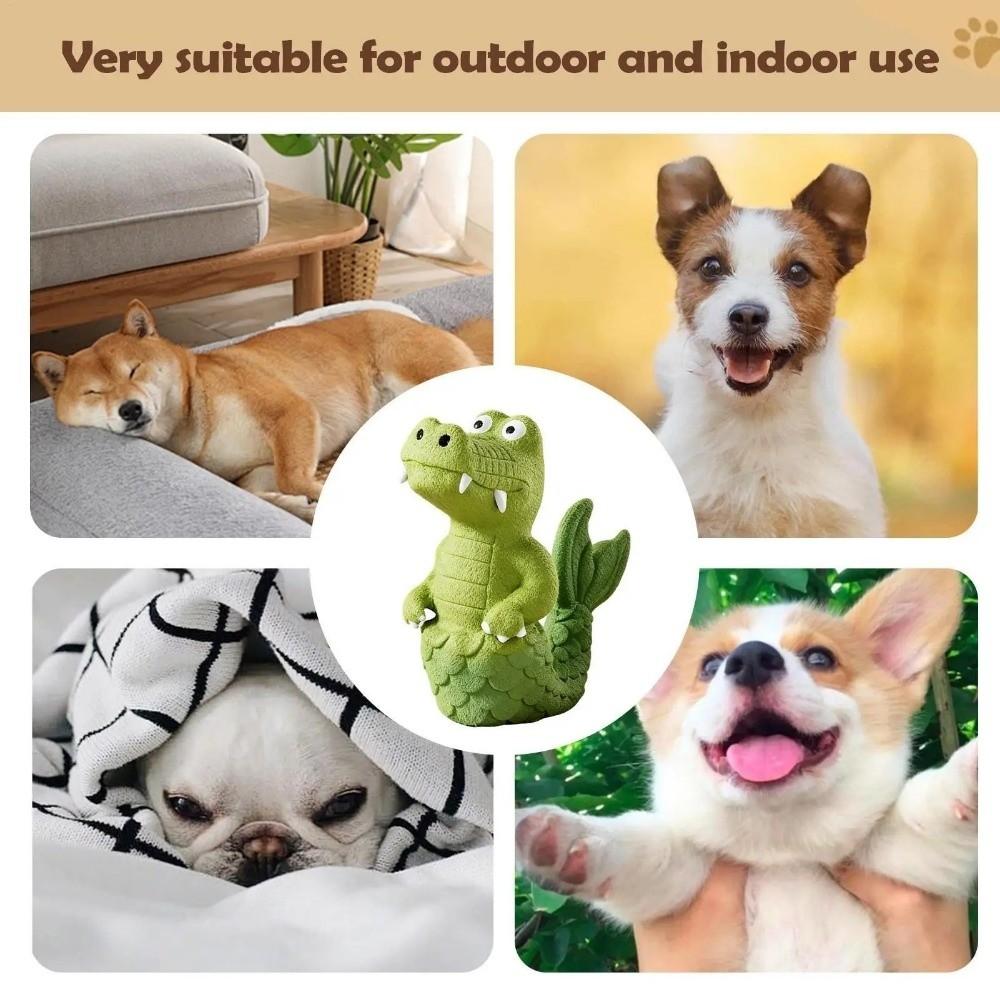 Chew Resistant Squeaky Alligator Dog Toy Green Color Pet Interactive Toy Latex Chew Toy Pet Biting