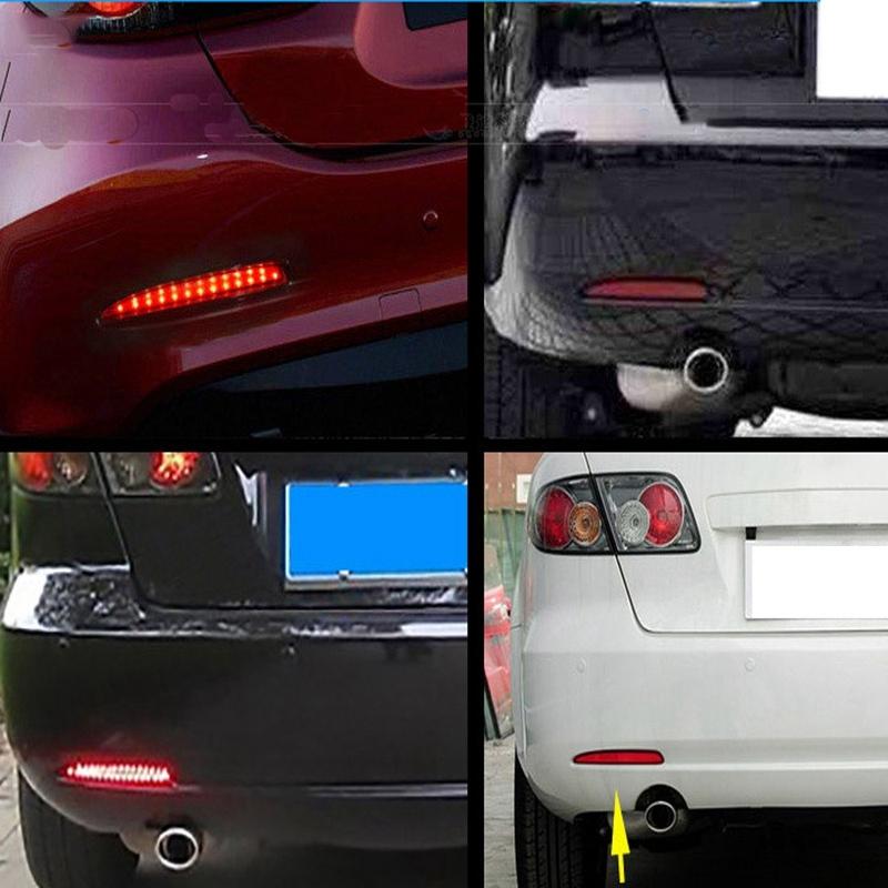Precise 1Pair Rear Bumper Light Smoked Lens LED Rear Bumper Reflector Tail Brake Stop Light For Mazda 6 2003-2008