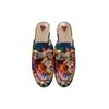 GUCCI Quiet Closed Toe Slippers Women's Blue Orange 475094 QO10 5870