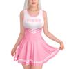 Tennis Skirt Sleeveless Mini Size L [LittleForBig] Women's One-Piece Dress, Pajama, [Cheer Squad] Dress,