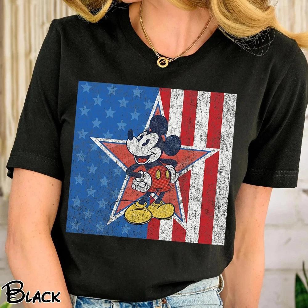 Mickey Mouse Usa Flag 4th Of July Patriotic America Tshirt