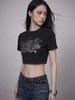 BOUNDARY Crop-топы с принтом Glam Logo Bk_B261Msm117