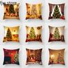 Рождественский декор Подушка Чехол Подарок Дерево Камин Печать Плед Новогодний Дом Диван Подушка