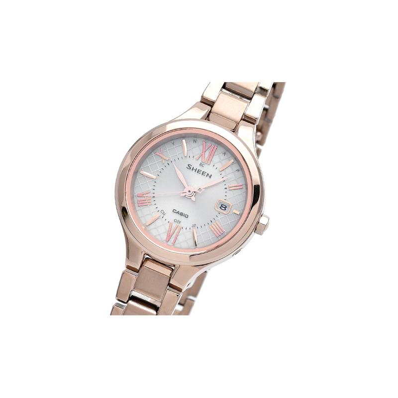 CASIO Sheen elegant and generous titanium watch Quartz titanium strap women's watch white dial SHW-7000TCG-4A