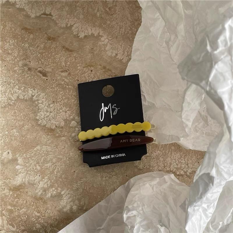 2pcs/set Acetate Hair Clips Sweet Cute Simple Side Pins Wave Lace Geometric Barrettes Hairpin Women Hair Accessories