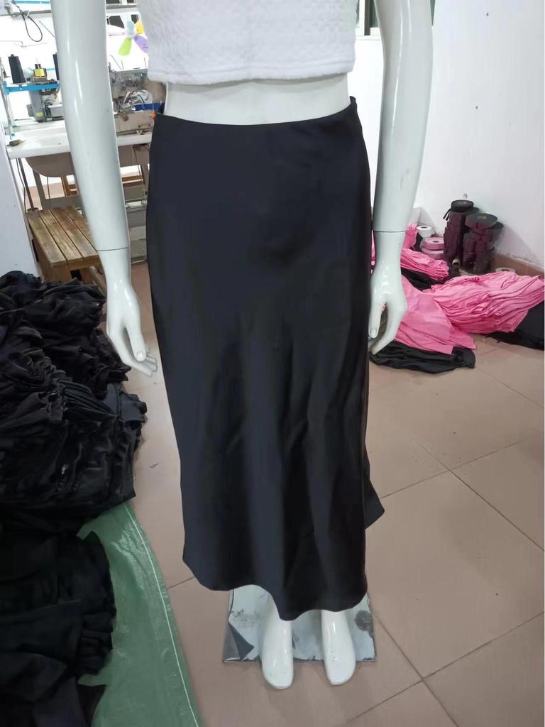 WB Silk Satin Midi Skirt