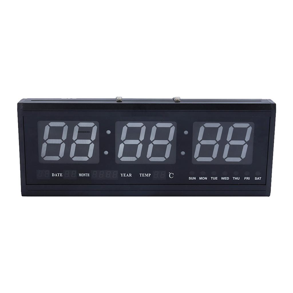 Large Modern LED Digital Wall Clock Date Temperature 24 Or 12 Hour Office