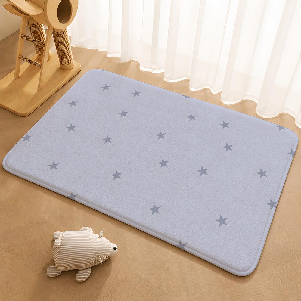 cut Star Floor Mat Floor Mat Soft Flannel Non-Slip Door Rug for Living Room