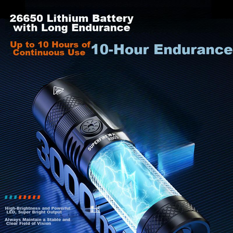 SupFire RB03 Flashlight, High Brightness, Long Battery Life, Compact Zoomable, Long-Range, Outdoor Cycling Portable Home-Specific Light