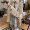 Summer Women's Knitted Hoodie V-neck Sunscreen Cardigan Openwork Knit Shirt Loose Jacket Shawl Long-sleeved Skeleton Blouse
