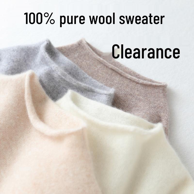 Женский кашемировый свитер из чистой шерсти с полувысоким воротником - Приталенный крой, Универсальный вязаный дизайн