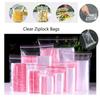 100Pcs Resealable Zip Lock Bags Plastic Transparent Packaging Poly Ziplock Bag Self Seal Clear Food Storage Package Fresh Bag