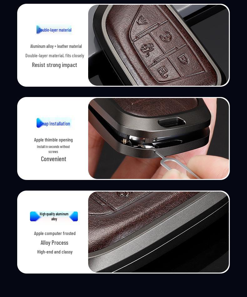 Защитный чехол для ключа Cadillac: Подходит для XT4, XT5, XT6, CT4, CT5 - Оригинальный чехол для ключа автомобиля с пряжкой.