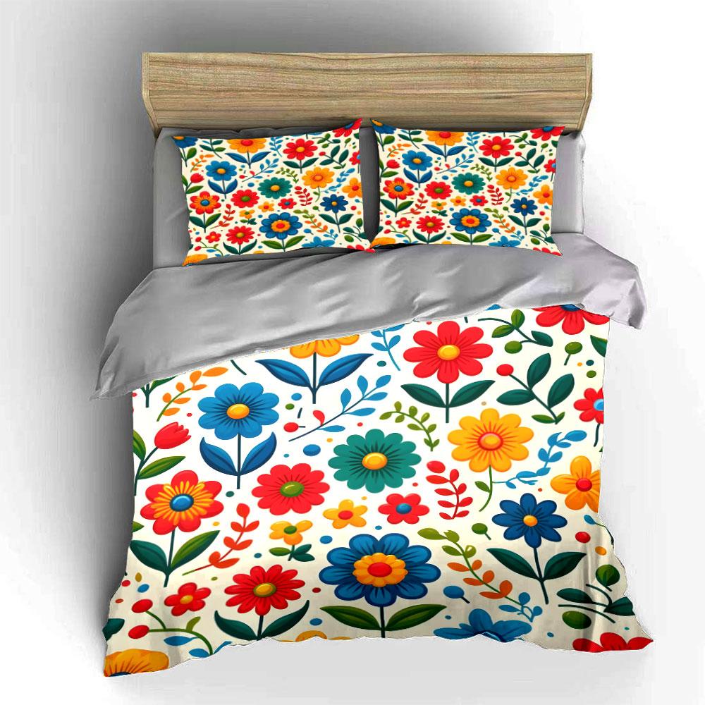 "Floral Pattern Three-Piece Set" Multiple sizes kid's and adults' bedroom Exquisite 3PC bedding set gift