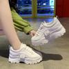 Fashion Chunky Sneakers Women Spring Autumn Thick Bottom Dad Shoes Woman Fashion PU Leather Platform Sneakers Ladies 2024