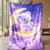 Teddy in Starry Tree Theme blanket Lightweight Warm Flannel Blanket Decorative Throw Blanket for Home Decoration