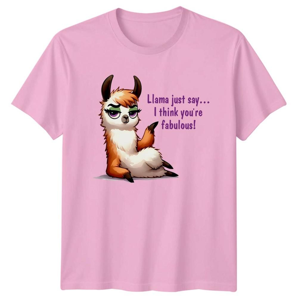 Llama Just Say I Think Youre Unisexs TShirt Llama Animal Birthday Gift For Her