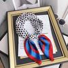 Retro Literary Polka Dot New Imitation Silk Square Scarf Summer Travel Outer Neck Small Silk Scarf Women Tie Bag
