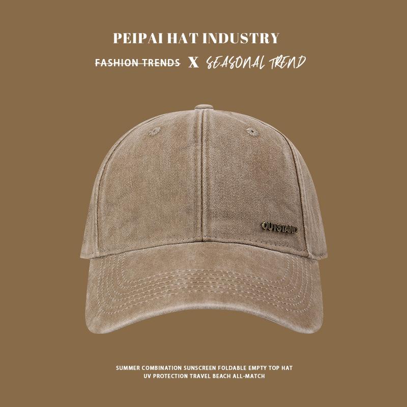 Baseball cap women's spring and summer new large face small visor wide brim cap men