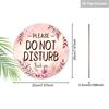 2D Flat "Please Do Not Disturb" Round Wooden Hanging Sign, Boho Watercolor Floral Design, Privacy Door Sign for Bedroom, Home Office & Guest Room