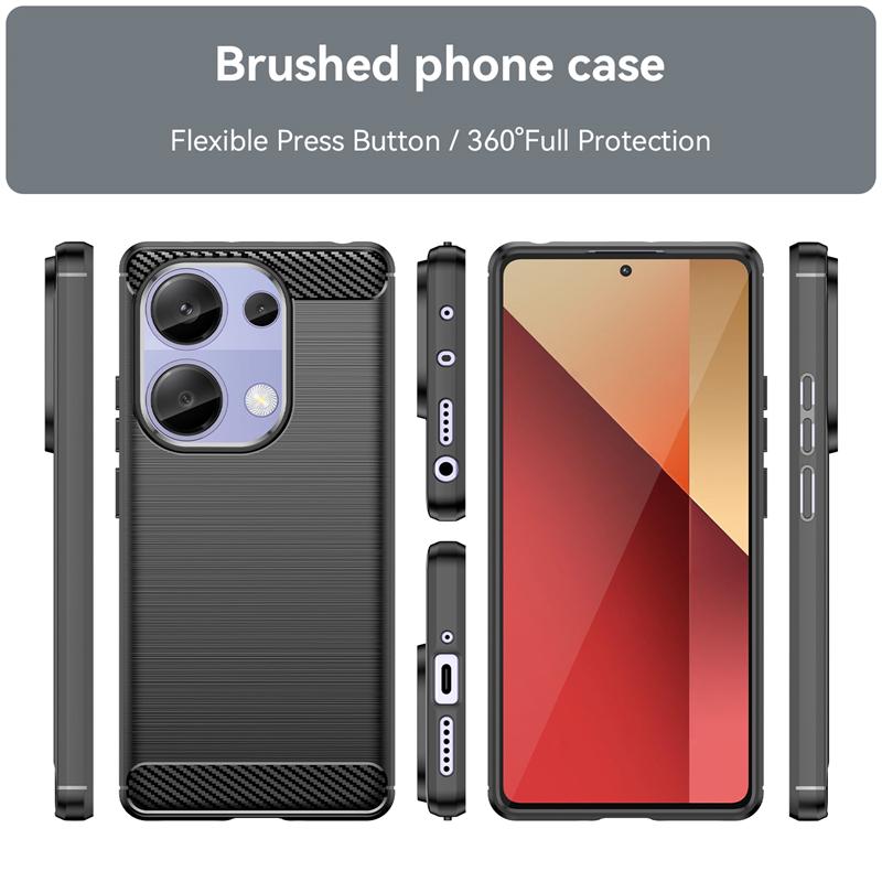 For Xiaomi Poco M6 Pro Case Cover Poco M6 Pro Capas Shockproof Phone Back Armor Bumper Carbon Fiber Soft TPU Fundas Poco M6 Pro